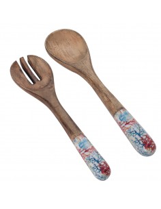 Cuchara y tenedor coral