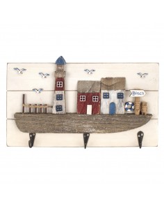 Percha barco faro/casas