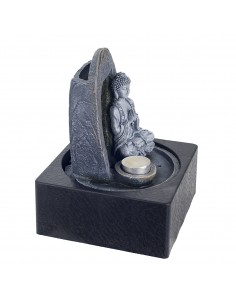 Fuente buda c/luz amarilla 2