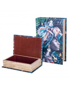 S/2 cajas libro africana 2