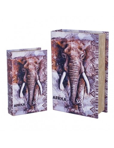 S/2 cajas libro elefante