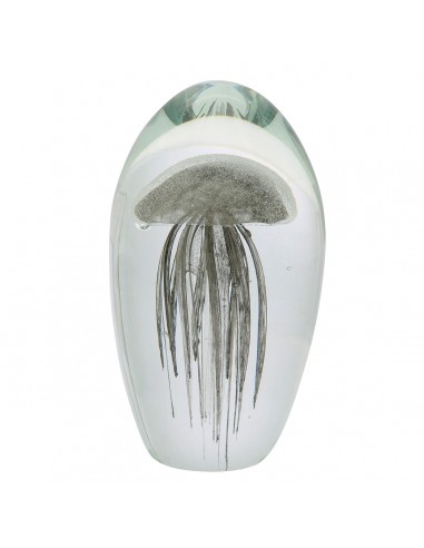 Pisapapeles vidrio medusa blanca