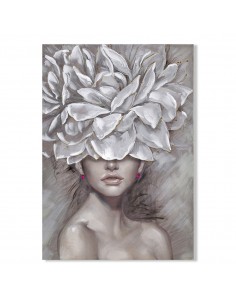 Cuadro mujer tocado flores