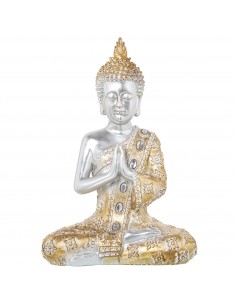 Figura Resina Buda Plateado...