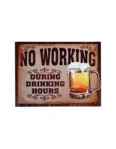 Placa pared no working 25x33cm