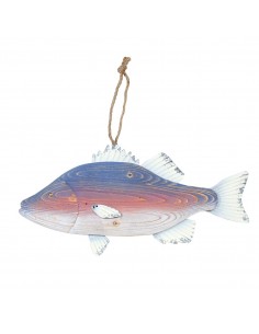 Colgante pez madera relieve