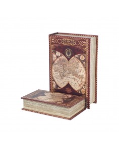 Set 2 cajas libro mapa mundo