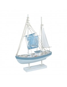 Barco vela azul con pez