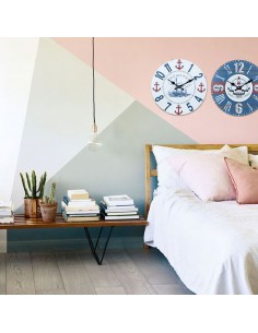 Reloj pared 34cm barco faro 2