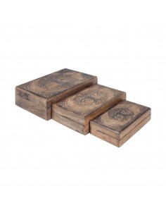 Set 3 cajas rect. arbol vida