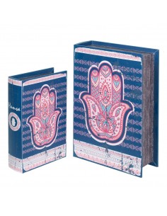 Set 2 cajas libro mano fatima
