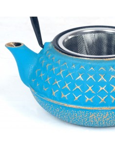 Tetera 0,6l azul y dorado 2