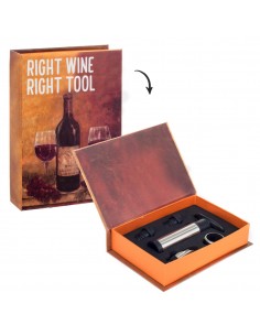 Caja libro set vino 5 pcs