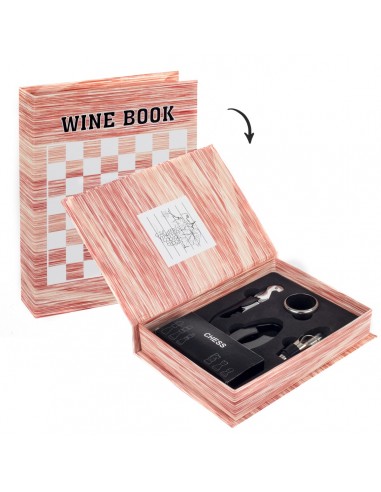 Caja libro set vino 4 pcs