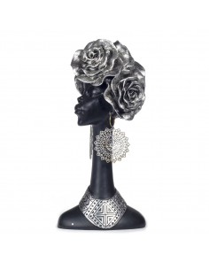 Figura cabeza africana rosas