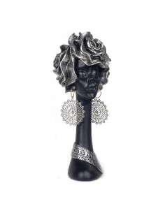 Figura cabeza africana rosas 2